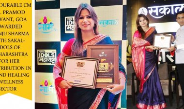 HONOURABLE CM DR. PRAMOD SAWANT, GOA AWARDED DR ANJU SHARMA  WITH SAKAL- IDOLS OF MAHARASHTRA